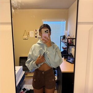 SHEIN Brown Jean Shorts Crop Style